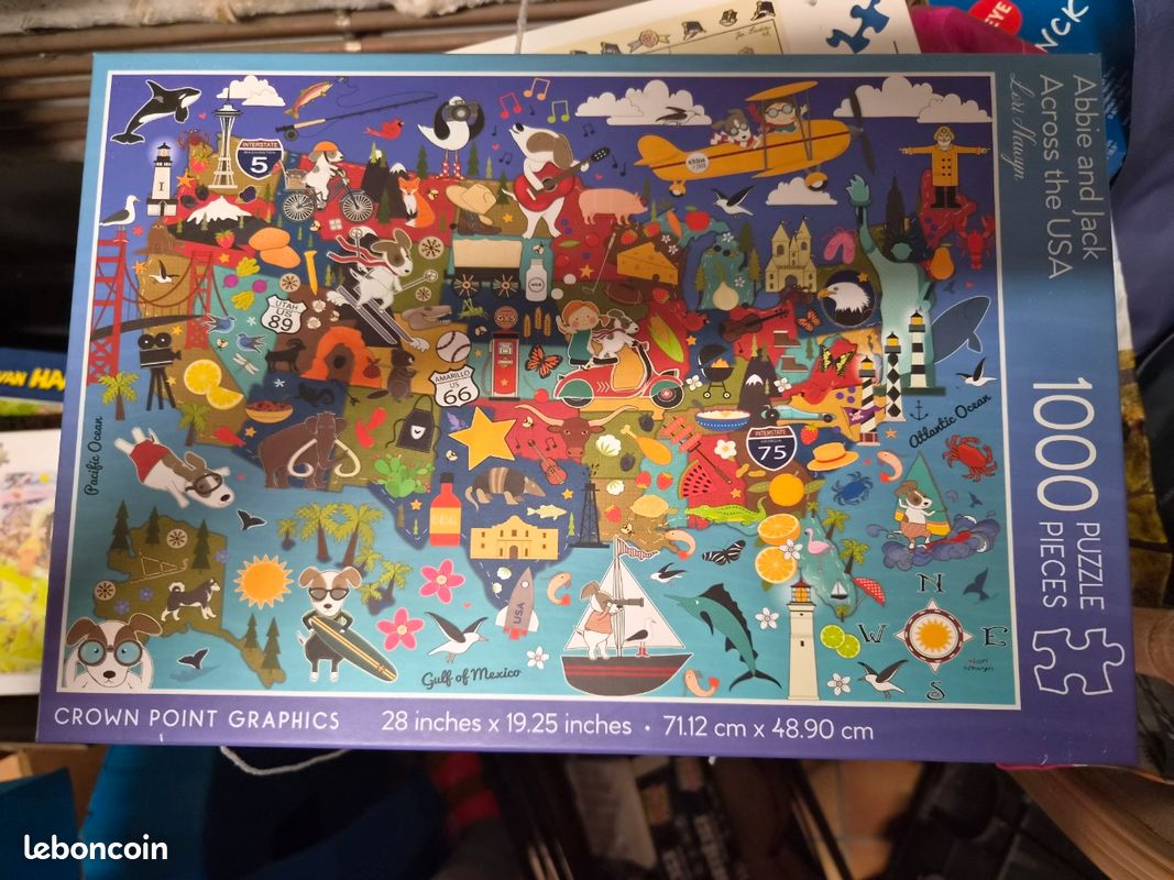 Puzzle Crown Point Graphics 1000 pièces - Across the USA - Complet (image 1)