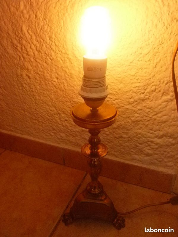 Lampe métal type laiton , vintage (image 8)