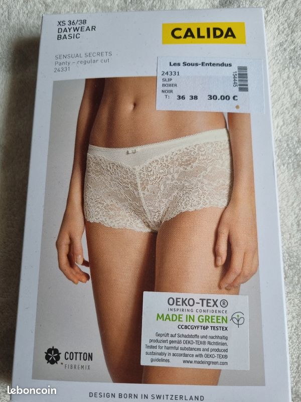 Boxer Calida noir taille 36 38 neuf (image 1)