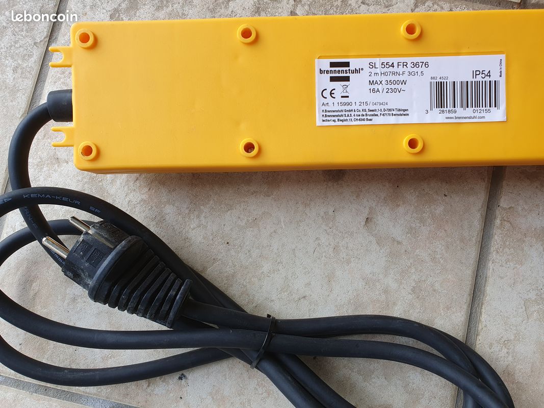 Multiprise Super-Solid SL 554 FR 5 prises de courant avec clapets et interrupteur (image 2)