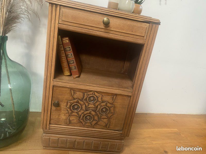 Tables De Chevet Art Nouveau En Acajou - XIXe Siècle, Authentiques