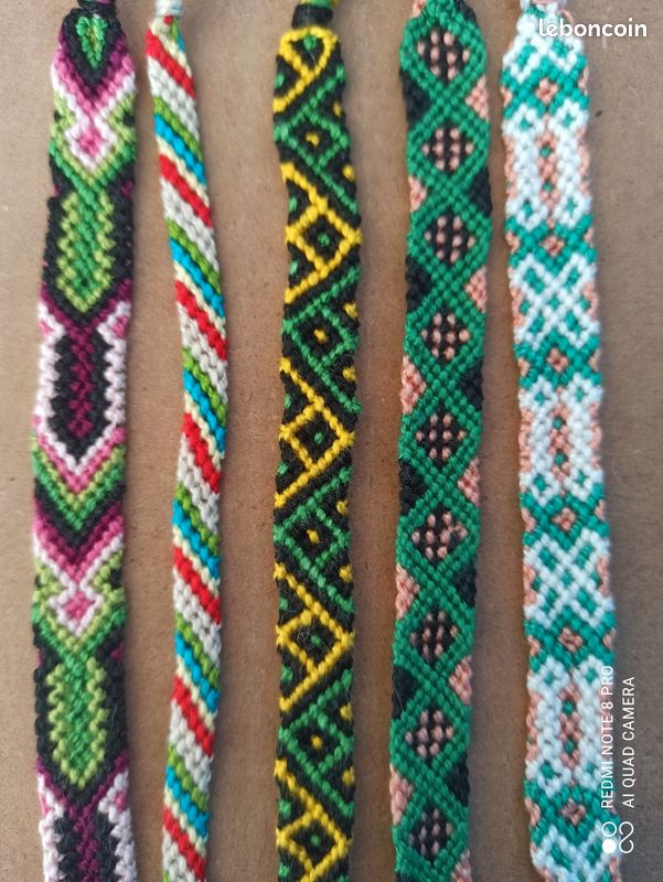 Lot De 5 Bracelets Wrap Brésiliens à Strass - Neufs Avec étiquettes