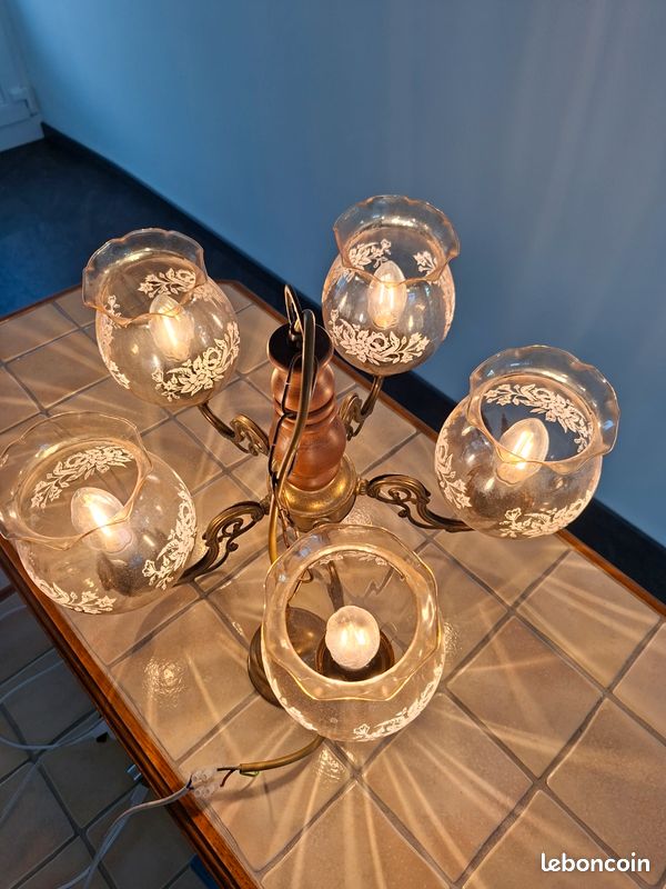 Lustre annees 70 avec ampoules (image 3)
