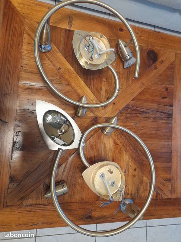 3 plafonniers en laiton (image 2)