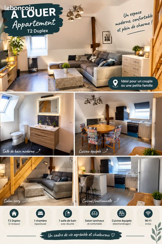 Appartement 2 pièces 60 m² · à Oye-Plage · 60 m² · 700 €/mois