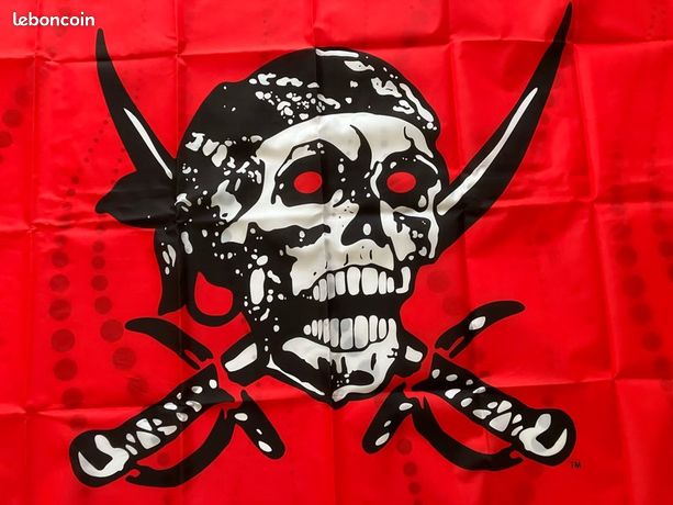 Drapeau Pirate Tête De Mort Et Os 3' X 5' - Drapeaux Pirates 90 X 150 Cm