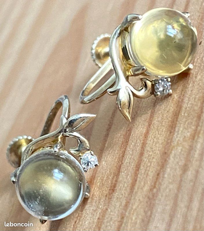 Boucles d’oreilles en argent avec 2 petits diamants (image 14)