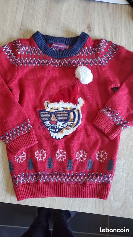 Pull de noël garçon sergent major 5ans Vêtements