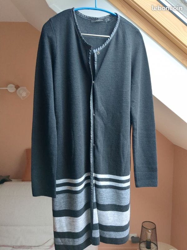 Gilet Lauren Vidal - Taille 38 - Rose Poudré Gris - Coton - Occasion Très Bon état