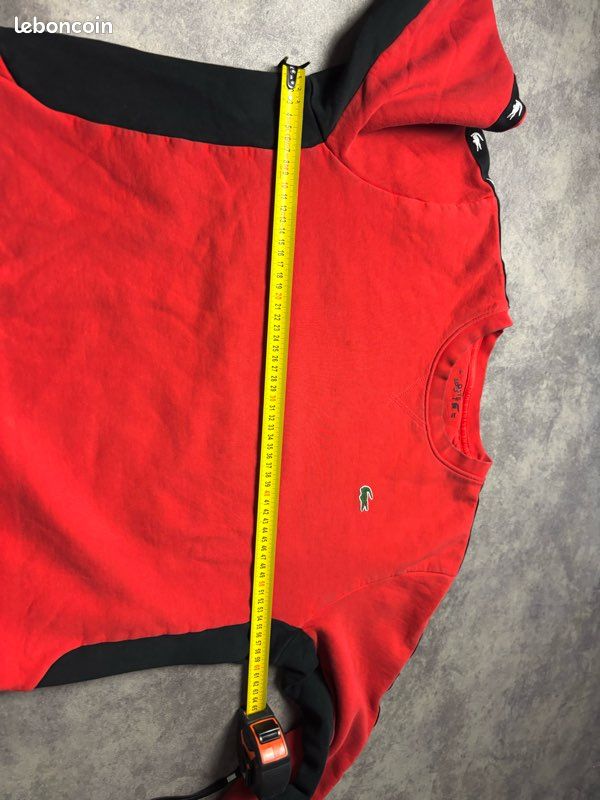 Pull Lacoste sport rouge logo Lacoste manches - L (image 11)