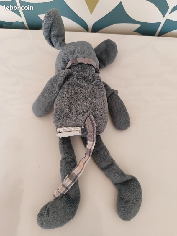 Teddys Rothenburg – Souris Peluche Debout 17 Cm, Gris Et Rose, Douce Et Lavable, Compagnon Idéal Pour Bébés