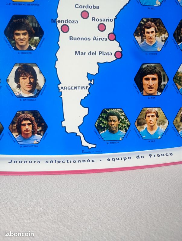 Vintage années 70 collector plateau Coupe du monde Argentine 1978