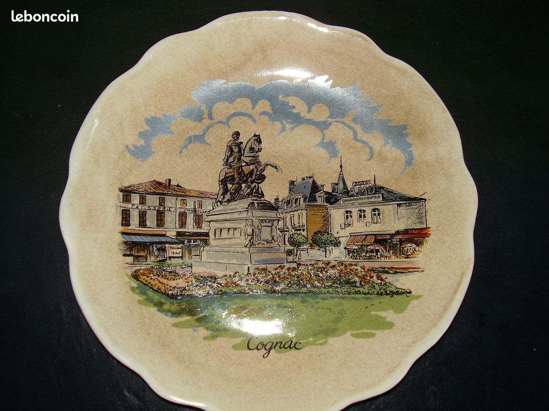 Assiette décorative souvenir cognac - charente (image 1)