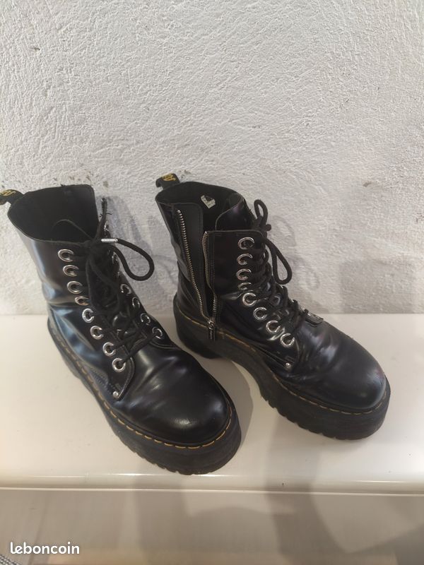 Bottines Dr. Martens Jadon Max Noires à Plateforme - Taille 40, Occasion, Style Punk/rock