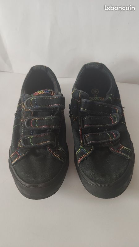 Converse All Star noires multicolores T34 basses avec scratch (image 4)