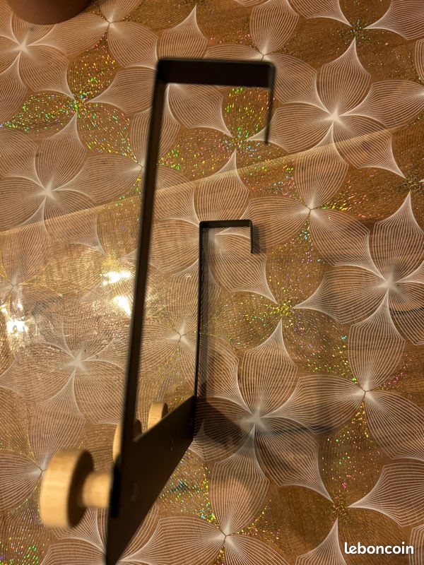 Porte-manteau de porte noir avec patères bois (image 3)