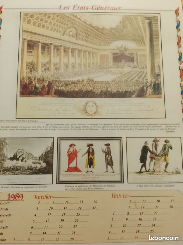 Agenda bicentenaire de la Révolution française 1789/1989 semainier de l