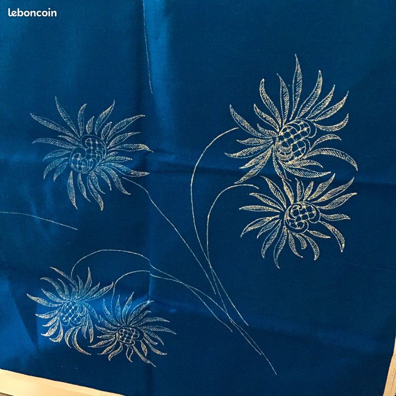 Nappe à broder 140 x 160 cm Coton bleu (image 8)