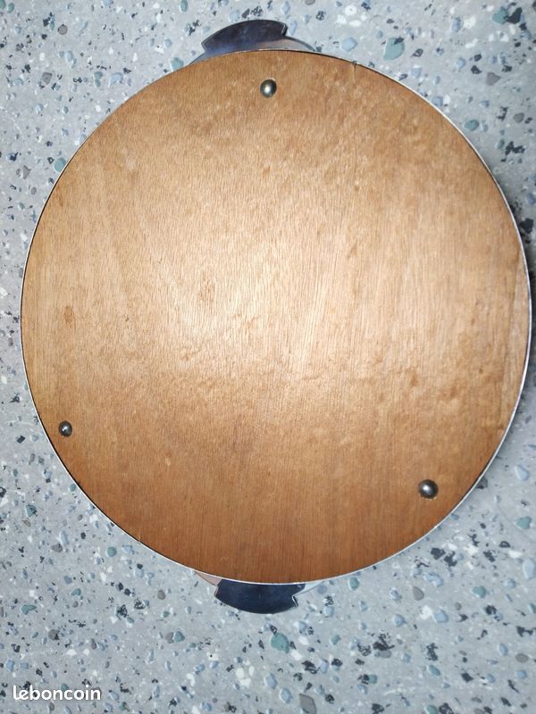Plateau ancien à verres avec miroir début 20è s (image 4)