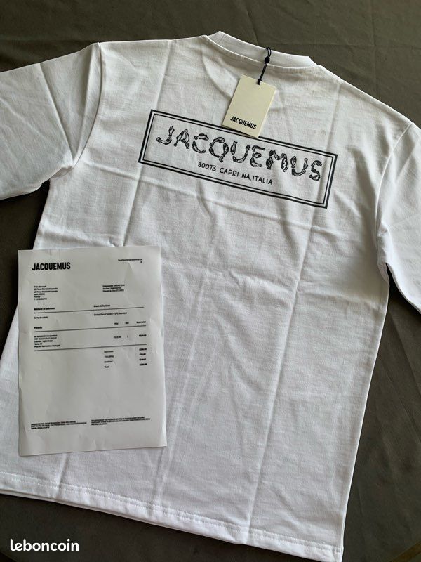 T-shirt Jacquemus Meru Blanc Taille L | Coton Basique Homme Haute Couture