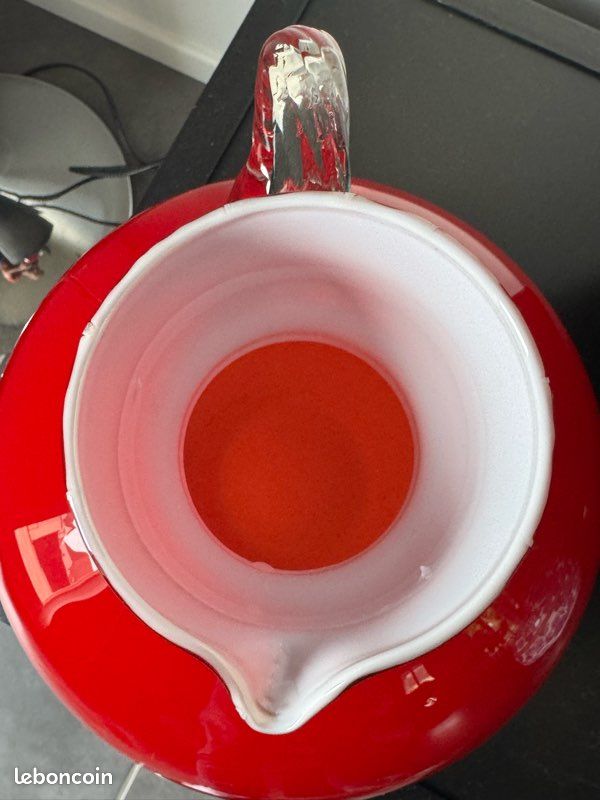 Vase en verre opalin d’empoli 70s (image 6)