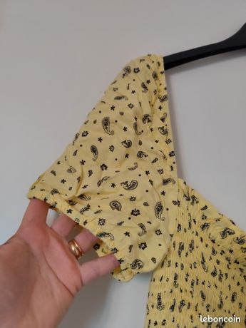 Robe Jennyfer Jaune à Fleurs - Taille S (36) - Moulante Et Extensible - Neuf Sans étiquettes