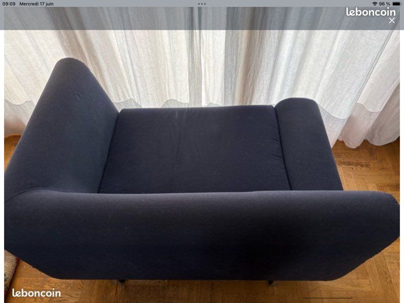 Canapé Habitat LOFA 3 places + fauteuil assorti – bleu marine – 130 (image 6)