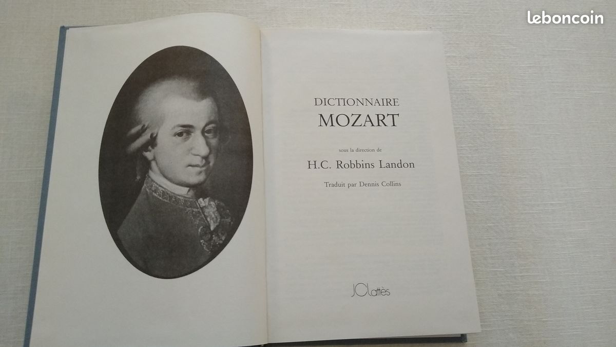 Livre "Dictionnaire Mozart" - Sous la direction de Howard Chandler Robbins Landon - Traduit par Dennis Collins - JC Lattès - 1990 (image 11)