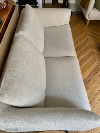 Canapé 3 places SKIVE Tissu Taupe