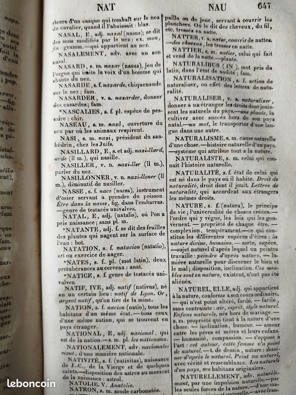 Wailly, Nouveau Vocabulaire Français, où l'on a suivi l'Orthographe (1827) (image 17)