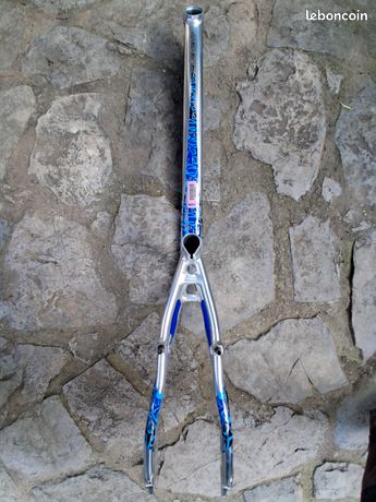 Tige De Selle BMX Old School 22,2 Mm - Bleu Cannelé, Alluminium, NOS (New Old Stock) Années 80
