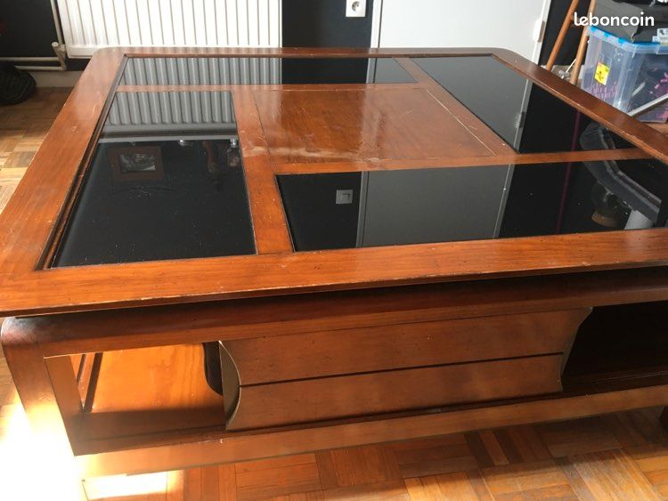 Table basse en bois de chaîne massif (image 1)