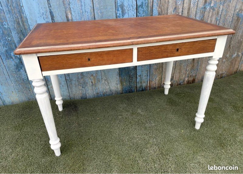 Bureau ancien bois & blanc – esprit campagne chic (image 7)