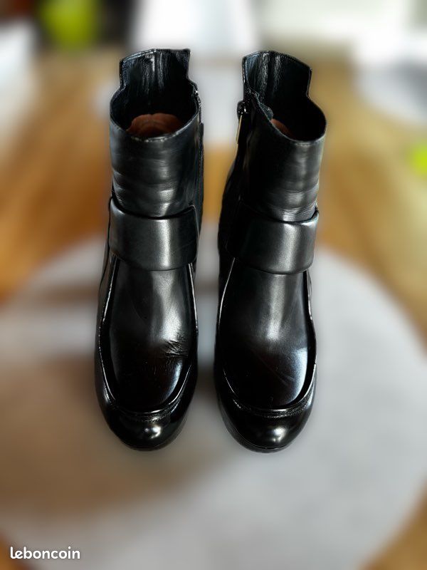 Bottines noires Robert Clergerie (image 1)