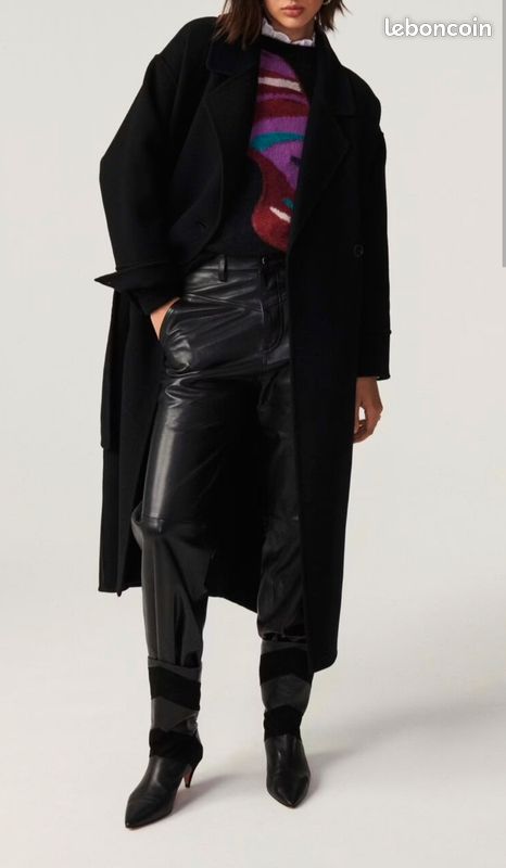 Manteau en laine et cachemire noir BA&SH neuf Vêtements