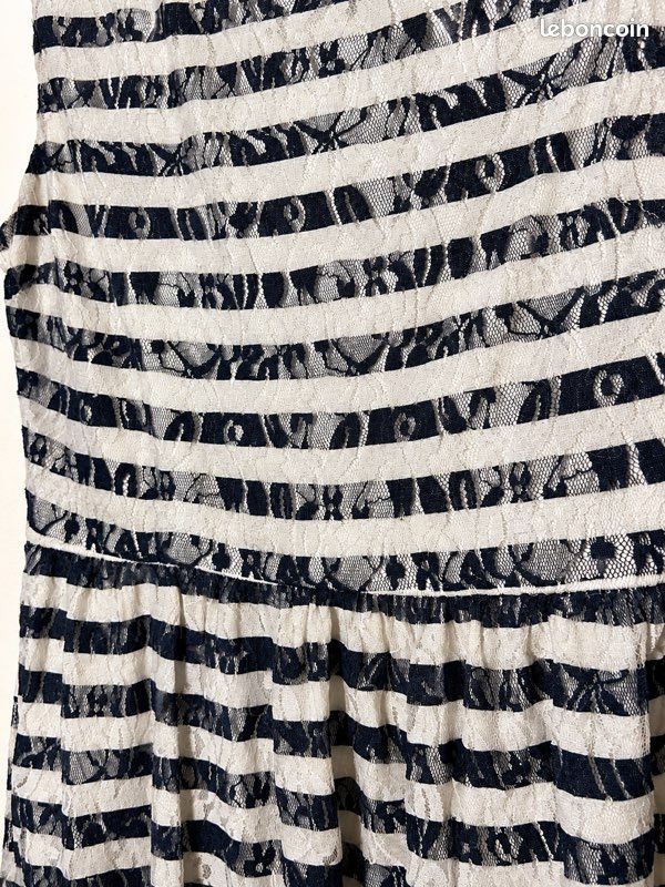 Robe rayée bleu marine et blanche | Taille 40 (image 3)