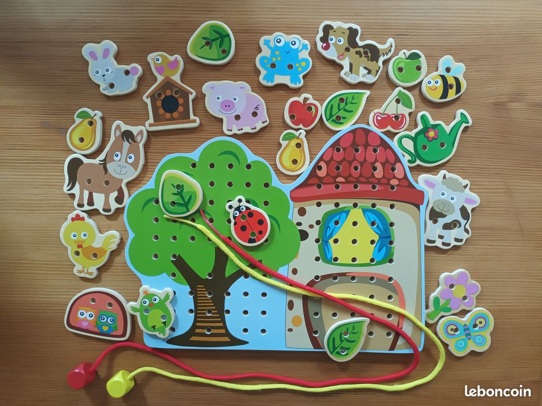 JEU EDUCATIF BOIS EVEILJouet enfant 2 à 7 ans manipulation fine (image 1)