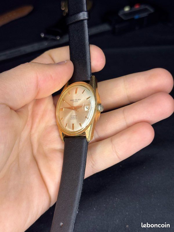 Montre Bracelet Sigma Valmon Pour Homme - Or Jaune 18k, Modèle Plat, Référence 374 142159