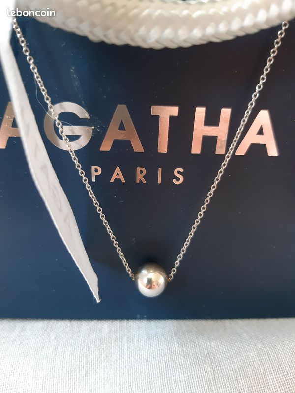 Collier En Argent Avec Pendentif De La Marque Agatha - Bijou D'occasion