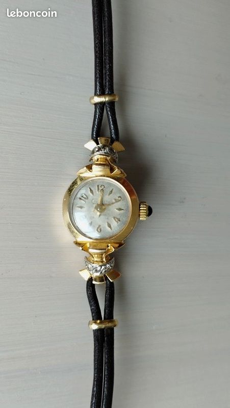 Montre Chilex Plaqué Or Vintage Pour Femme - Mécanique, Occasion En Très Bon état, Bracelet Plaqué Or