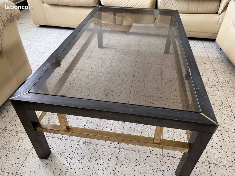 Table basse en métal et verre – style moderne (image 3)