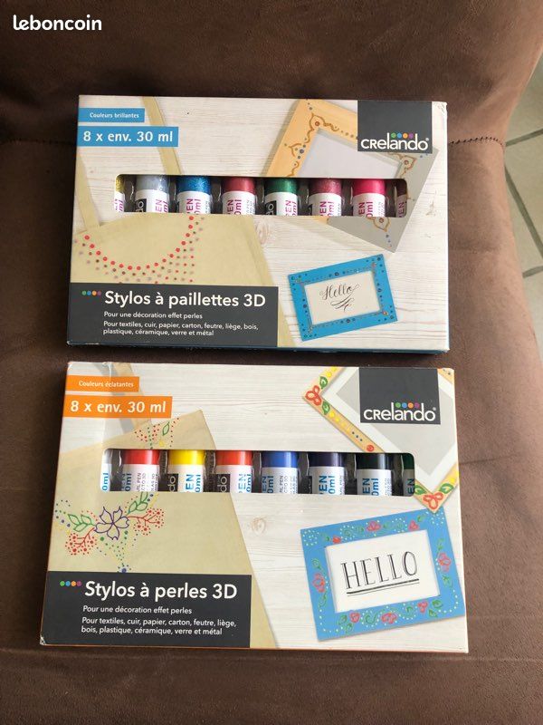 Lot stylos à perles et paillettes (image 1)