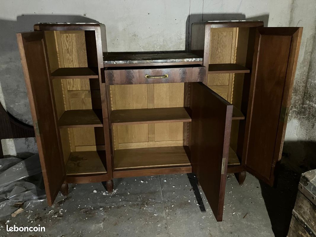 Buffet bahut avec marbre et miroirs (image 3)