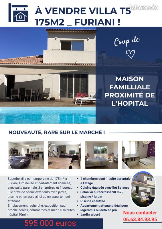 Maison 5 pièces 175 m² · à Furiani · 175 m² · 595 000 €