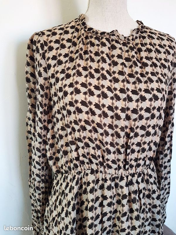 🤎Robe fluide motifs d'automne Hallhuber – Taille 44 (DE 42) – Très bon état (image 2)