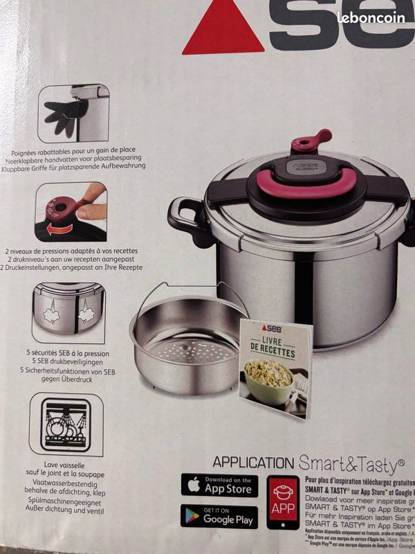 Cocotte-minute SEB 8L Ancienne, Made In France, Avec Panier Vapeur, Pour Gaz