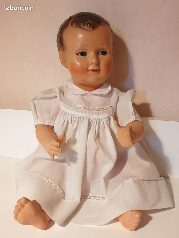 Ancien Poupon François En Celluloïd Marqué SIC Bohars 29820