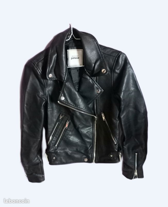 Blouson noir simili cuir style perfecto Taille XS Vêtements