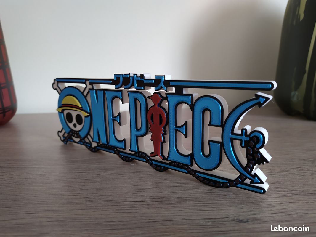 Panneau Logo One Piece à Exposer - Déco Manga, Collection, Signe Décoratif - Neuf En Plastique