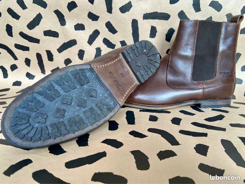 Boots Chelsea cuir marron MCS (image 6)